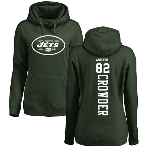 New York Jets Green Women Jamison Crowder Backer NFL Football #82 Pullover Hoodie Sweatshirts->nfl t-shirts->Sports Accessory
